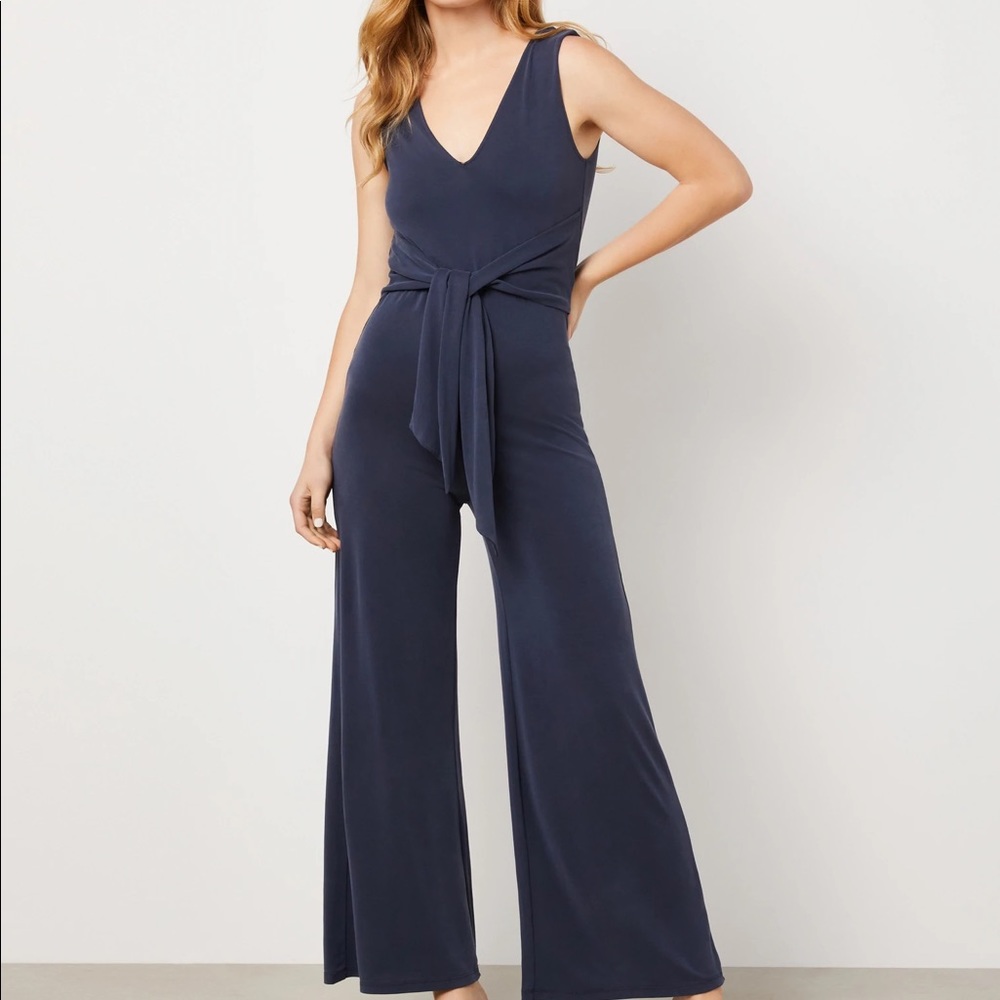BCBGMAXAZRIA FRONT TIE JUMPSUIT